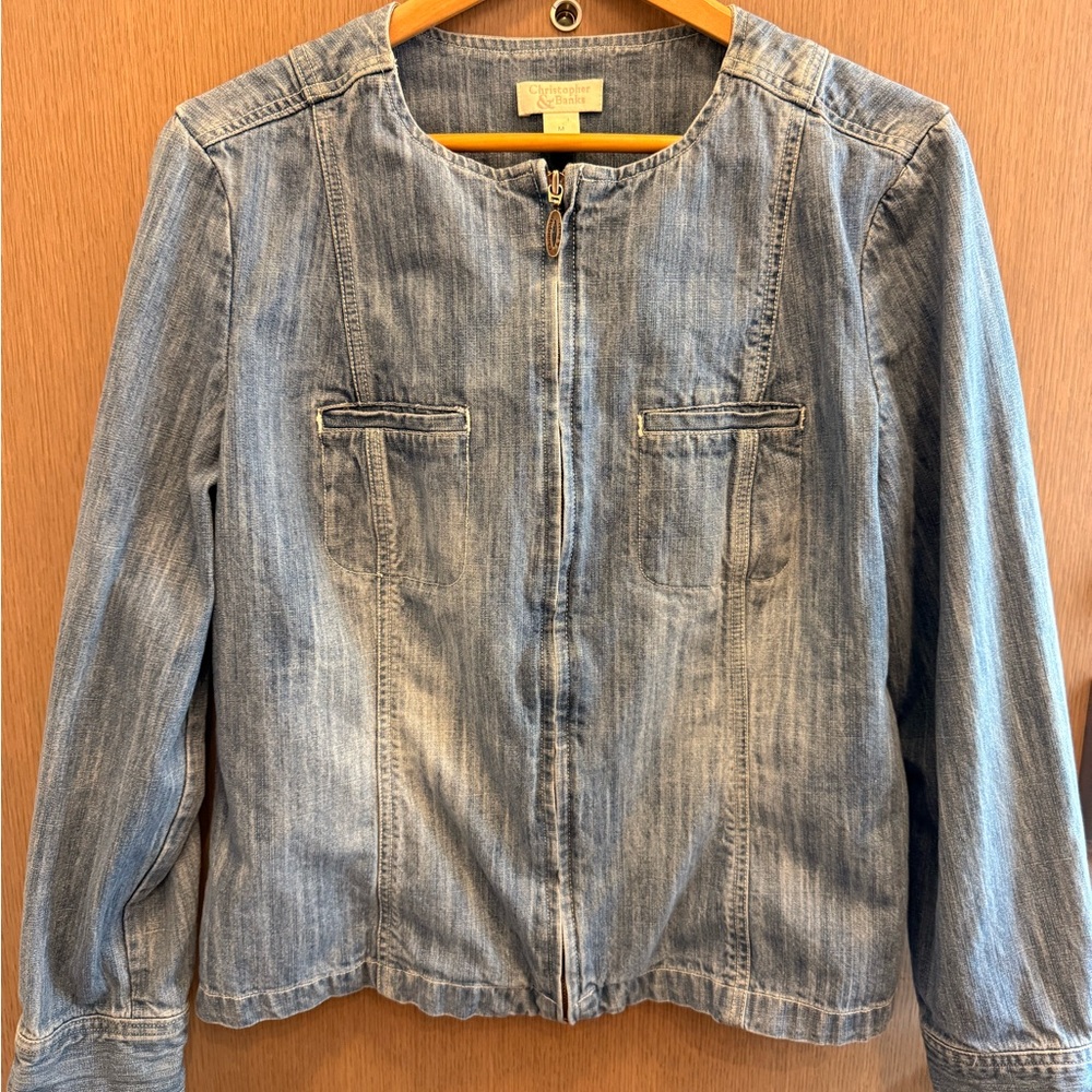 Christopher & Banks Light Blue Jean Jacket